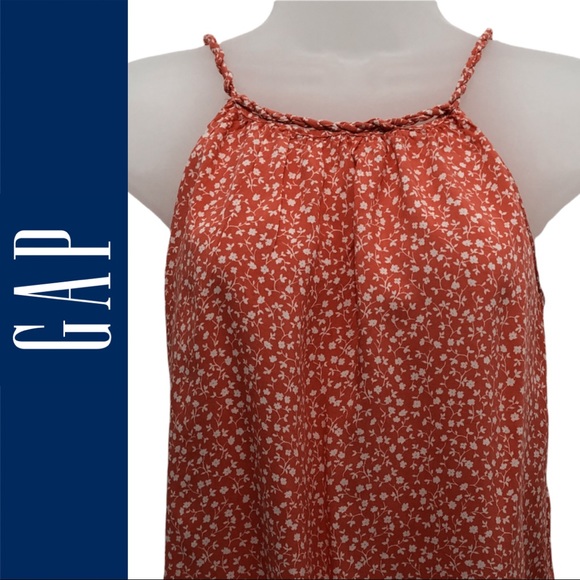 Gap Twist Strap Cami Coral/White Size Small 
Braided Straps Floral Pattern EUC - Picture 1 of 8
